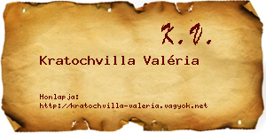 Kratochvilla Valéria névjegykártya